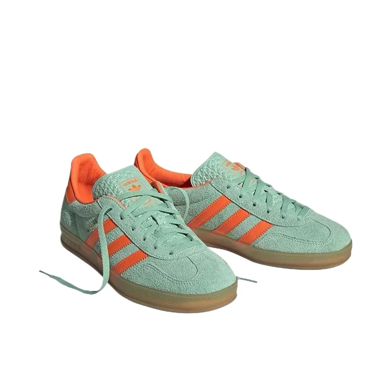 Adidas Originals Gazelle Indoor Women and Men Green Orange Low Top Non-slip German Training Skateboarding Shoes