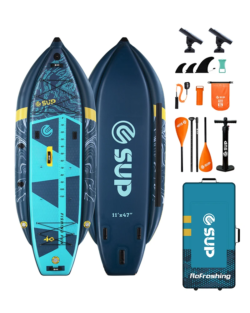 Tabla de Paddle inflable para barco de Kayak de pesca E-SUP con bolsa de accesorios para tabla de surf y bomba hecha de EVA duradera y PVC