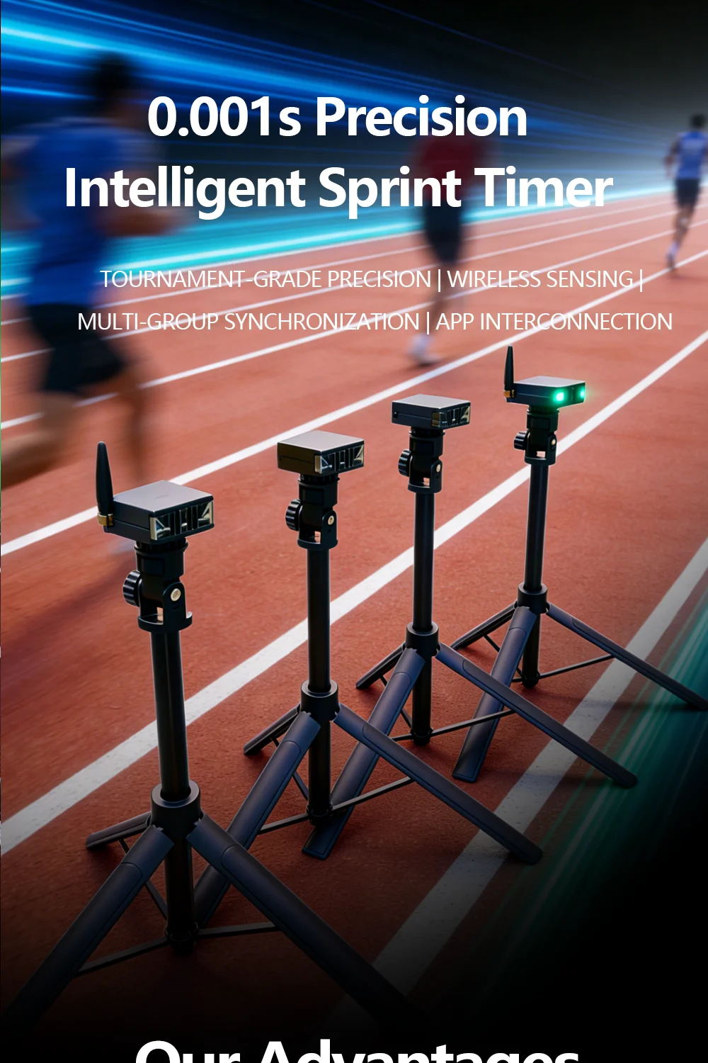 QUELING Intelligenter Infrarot-Sprinttimer mit Photoelektrischem Tor 0,001s Genauigkeit Fotozelle IR-Sensor Millidash – Detail 1