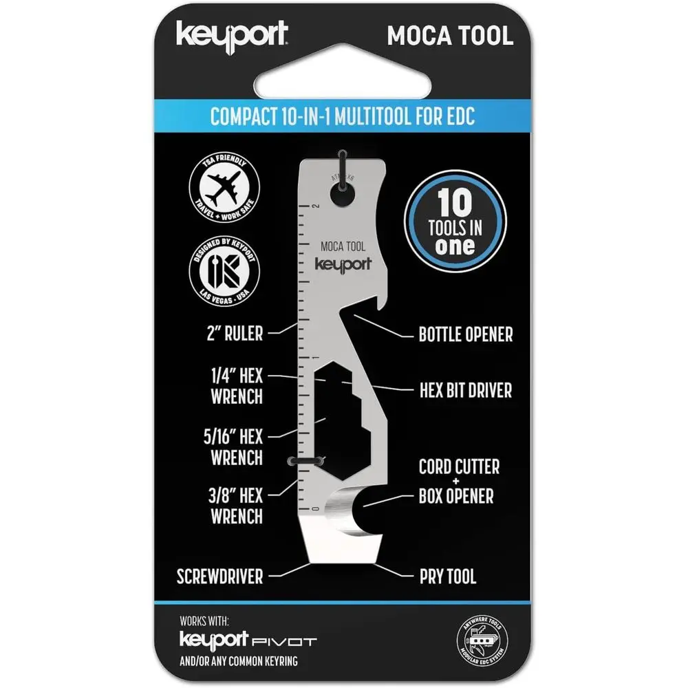

10-in-1 Stainless Steel Keychain Multitool: Pry Bar, Bottle Opener, Screwdriver, Box Cutter, Cord Cutter, and More | Portable ED