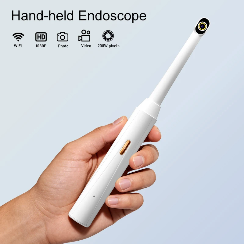 Handheld WIFI Endoscope Video Camera 8LEDs Photo Capture Digital Wireless Inspection Borescope USB-C Charging For Smart Phones