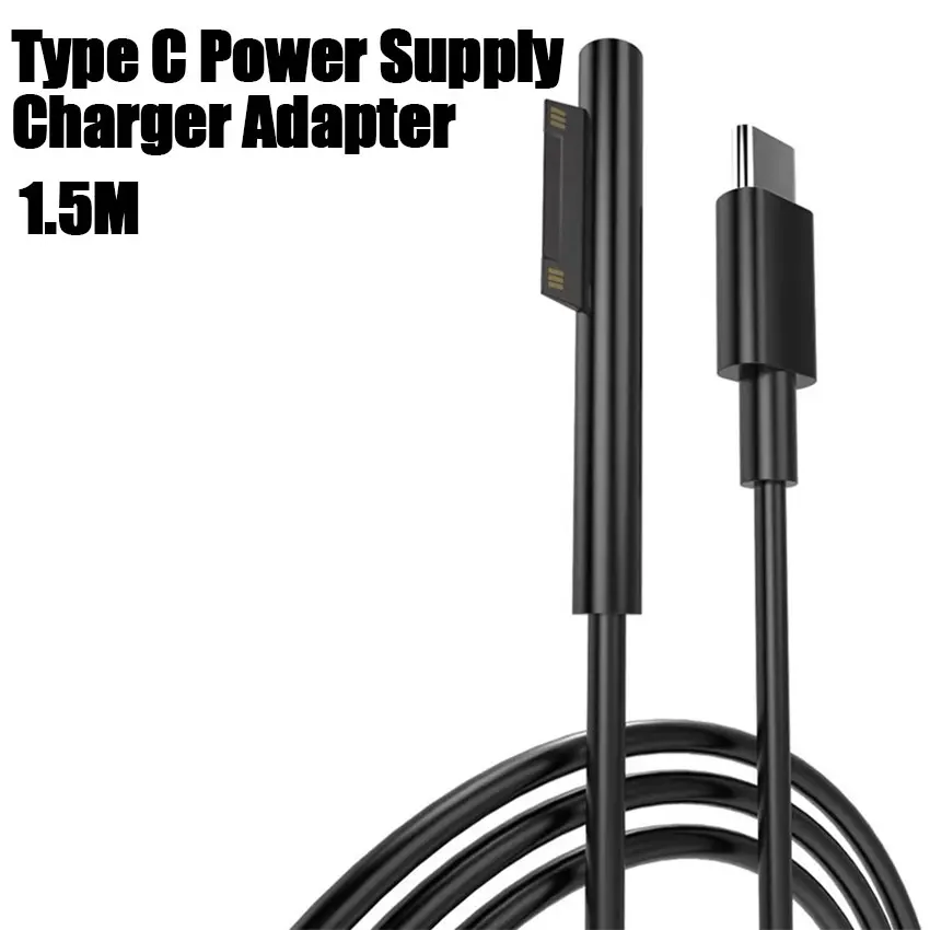 

15V 3A Type C Power Supply Charger Adapter USB C PD Charging Cable for Microsoft Surface Pro 8/7/6/5/4/3 Laptop Book 3/2/1 GO