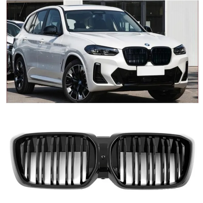 

Upgraded Bright Black Style Front Grilles Designed for BMW Ix3 G08i of The ABS Car Grille Mesh