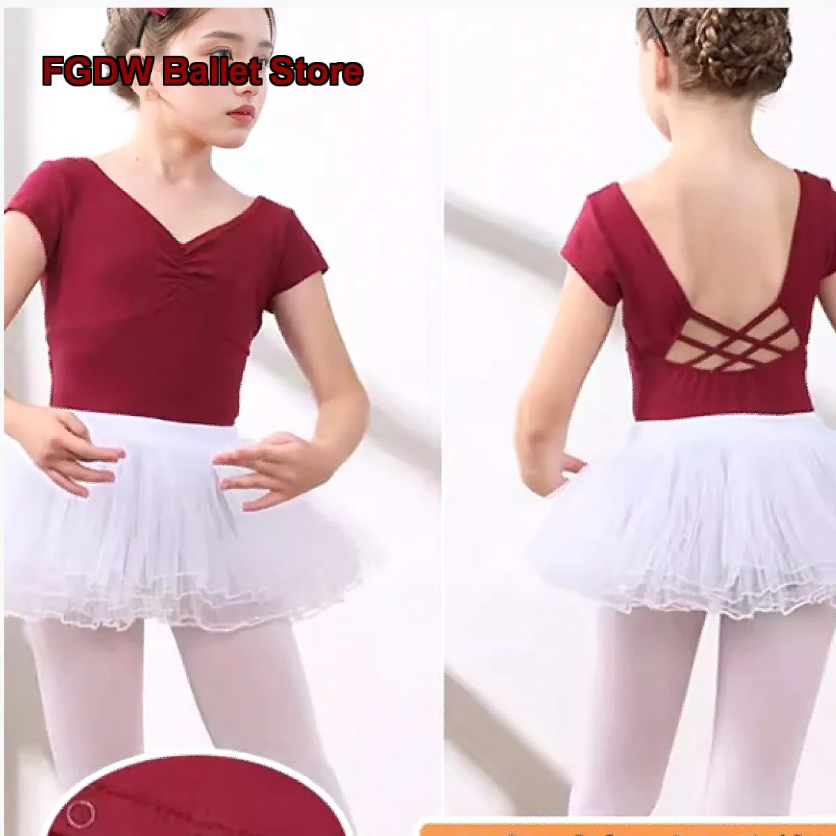 Summer Children's Practice Leotard Preschool Dance Dress Short Sleeves Girls' Jumping Costume Chinese Dance Grade Clothing Cotto