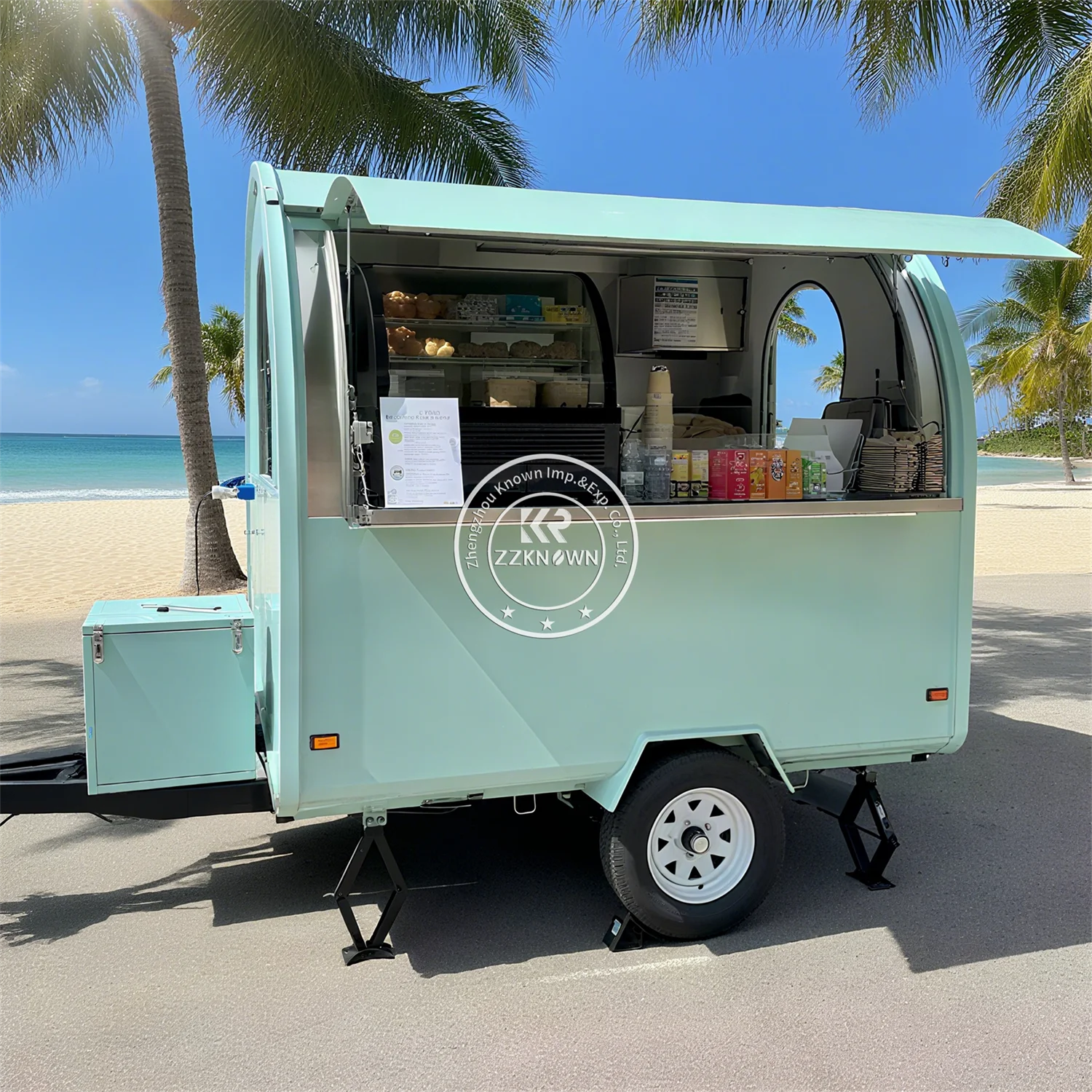 US DOT +VIN Multifunctional New Design Trailer Type Full Stainless Steel Tricycle Hot Dog Carts Food Vending Cart for sale - Image 4