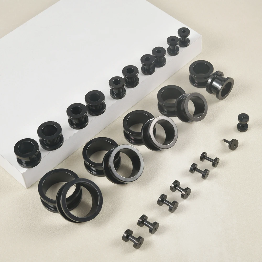 Body Jewelry Gauge Sizes - 1 Para Stalowych Rozpychaczy do Uszu