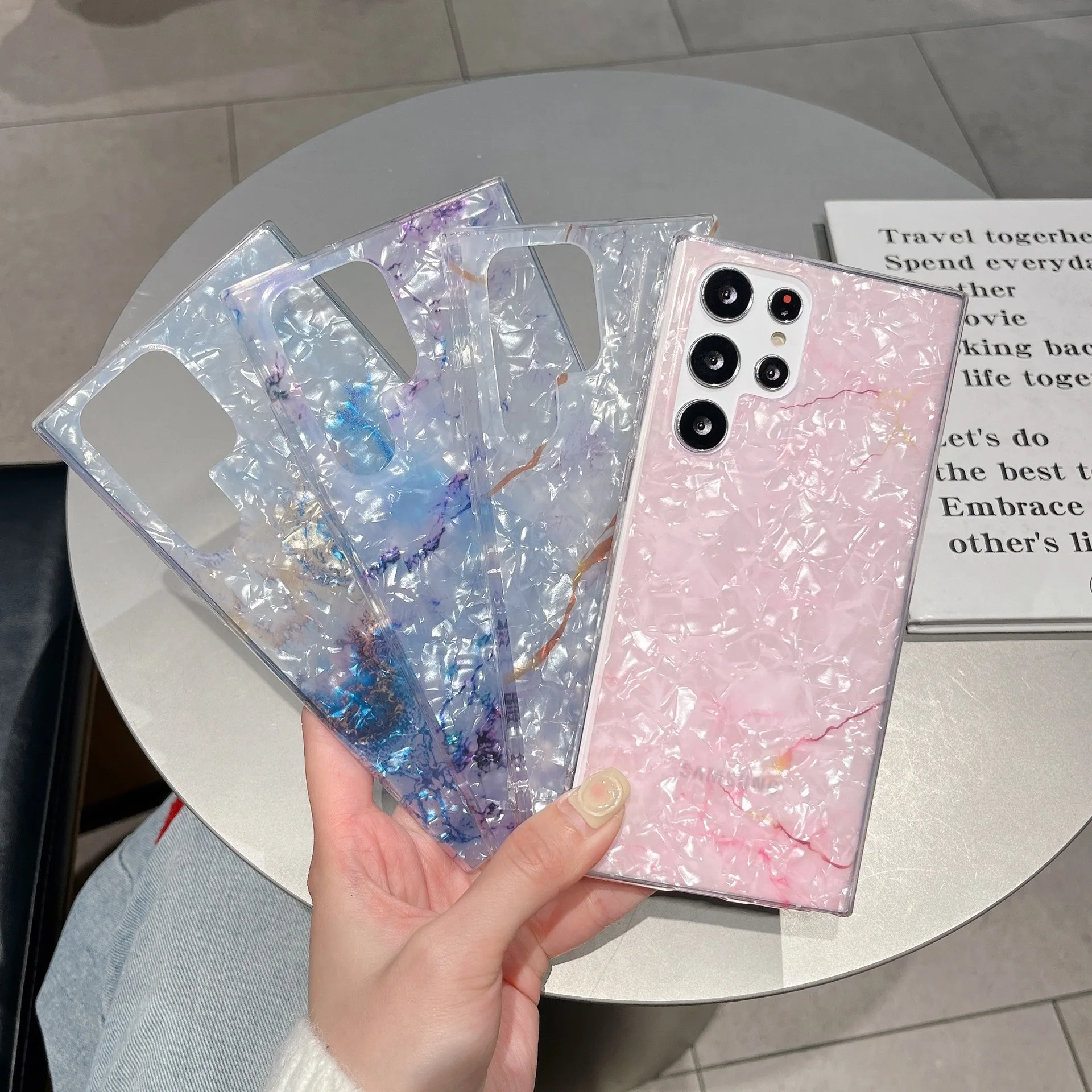 Samsung Kauri Marble For S20 S22 S23 Ultra S10 S21 S22 S23 Plus Fe NOTE8 9 10 Soft IMD Euro-American style Anti-fall phone case