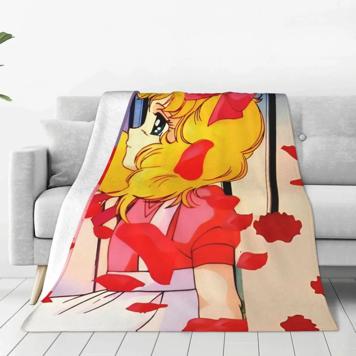 

Candy Candy Anime Cartoon Flannel Throw Blanket Blanket for Bed Couch Soft Quilt