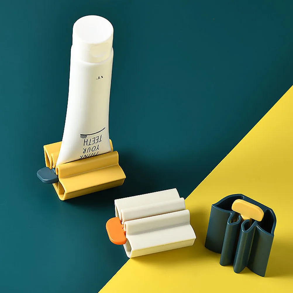

4 Toothpaste Squeezer Rolling Tube Dispenser Metal Child ABS H Operated Storage Portable Cosmetics Cream Ketchup Garlic