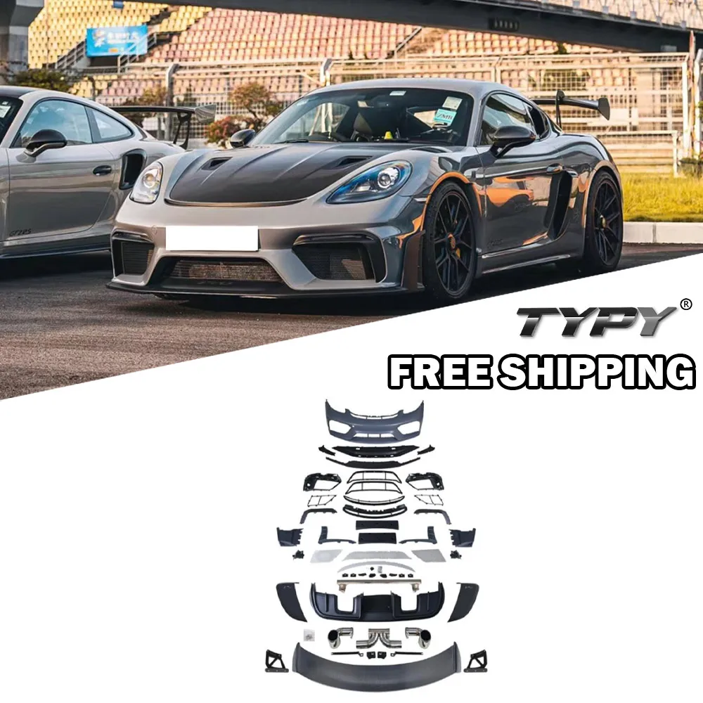 TYPY Car Bodykits For Porsche 718 Cayman Boxster Upgrade Modified to Porsche 718 GT4 Styling Bodykit Accessories