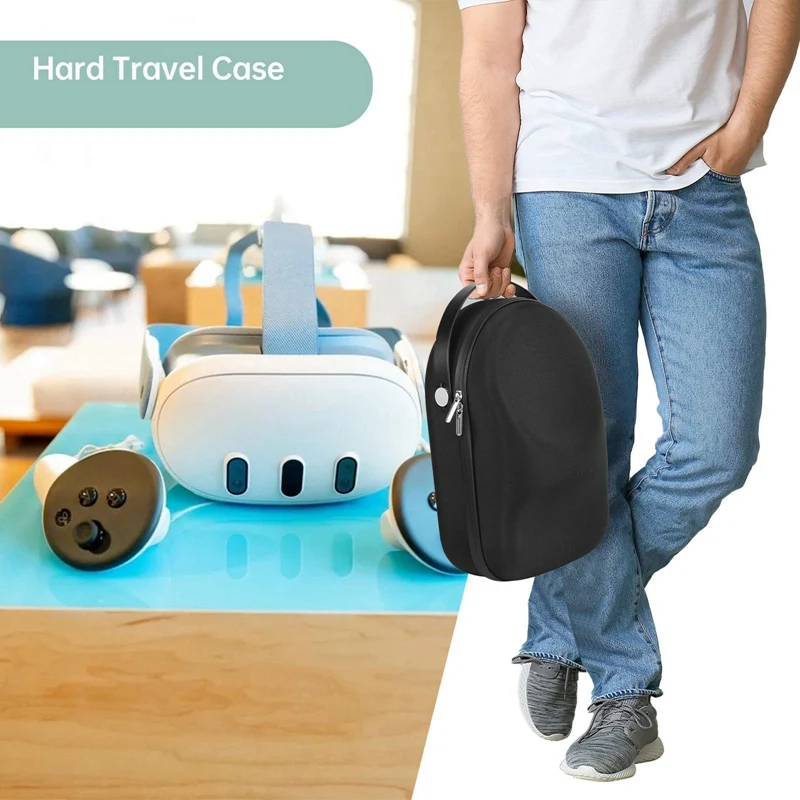 เคสพกพา VR ใหม่สำหรับ Oculus Quest 3กระเป๋าเก็บของแบบพกพากระเป๋าถือกระเป๋าโน้ตบุ๊คชิ้นส่วน VR สีดำ