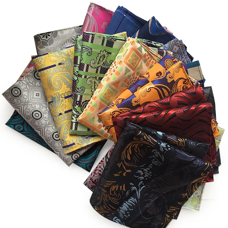 New 25*25cm Mens Handkerchief For Men Pocket Squares Paisley Floral Squares Scarf Suit Handkerchiefs For Wedding Party Business