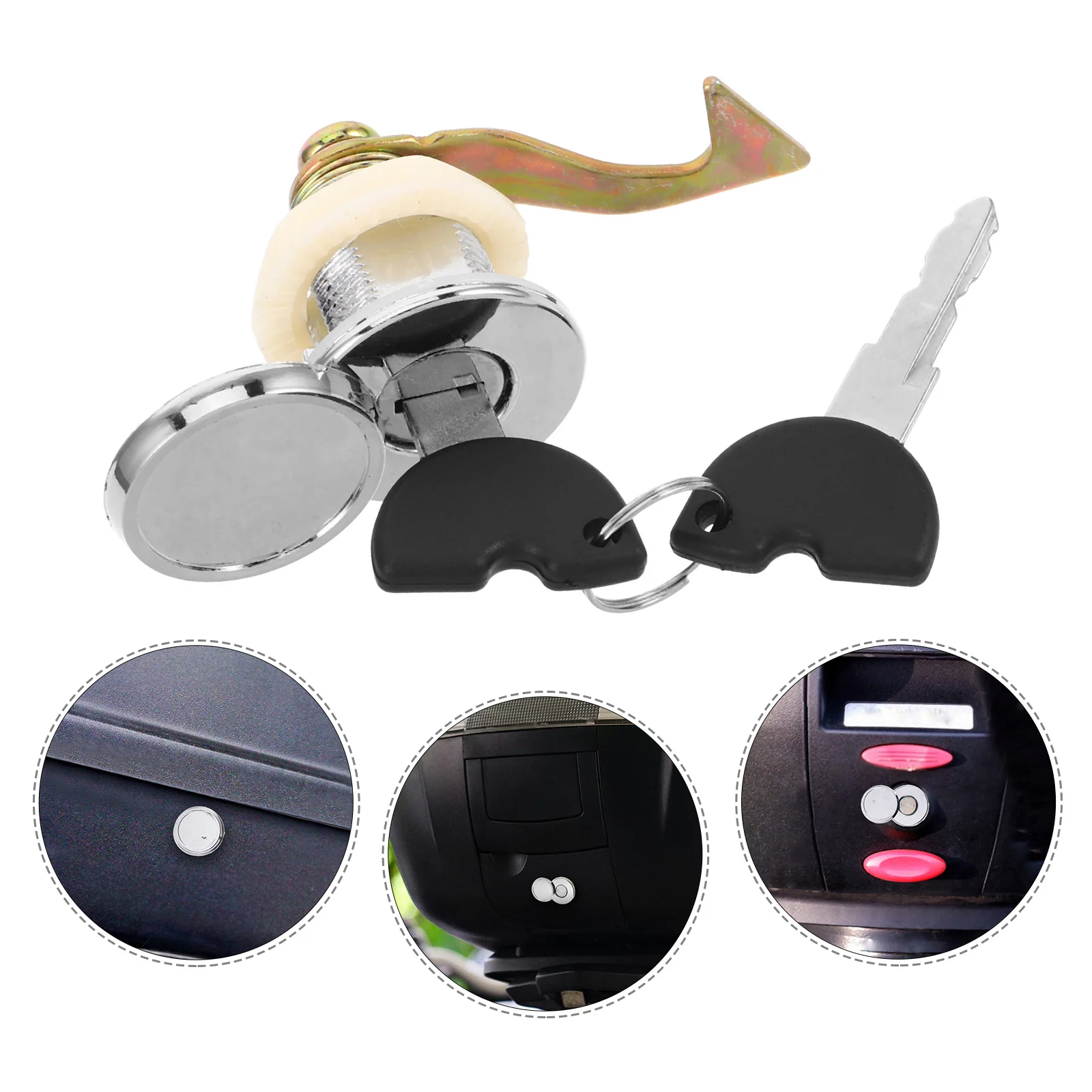 

Мотоциклетный скутер, металлический хвостовой ящик, замок, ключи, прочный багажник для хранения, аксессуары для электрических мотоциклов, безопасный замок, двигатель