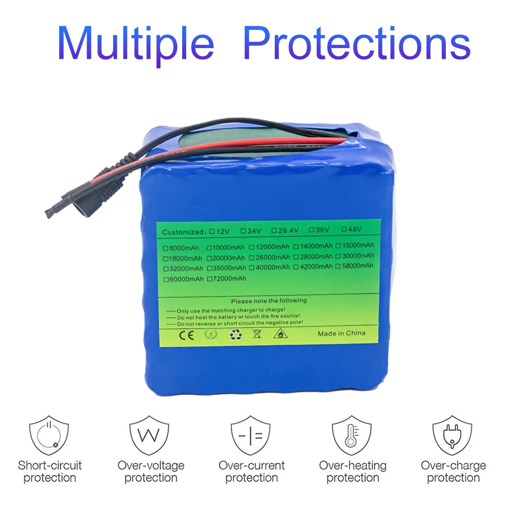 6S6P 24V 14Ah แบตเตอรี่14000MAh BMS ไฟฟ้ารถเข็นจักรยานของเล่นรถ18650แบตเตอรี่ Li-Ion + 25.2V