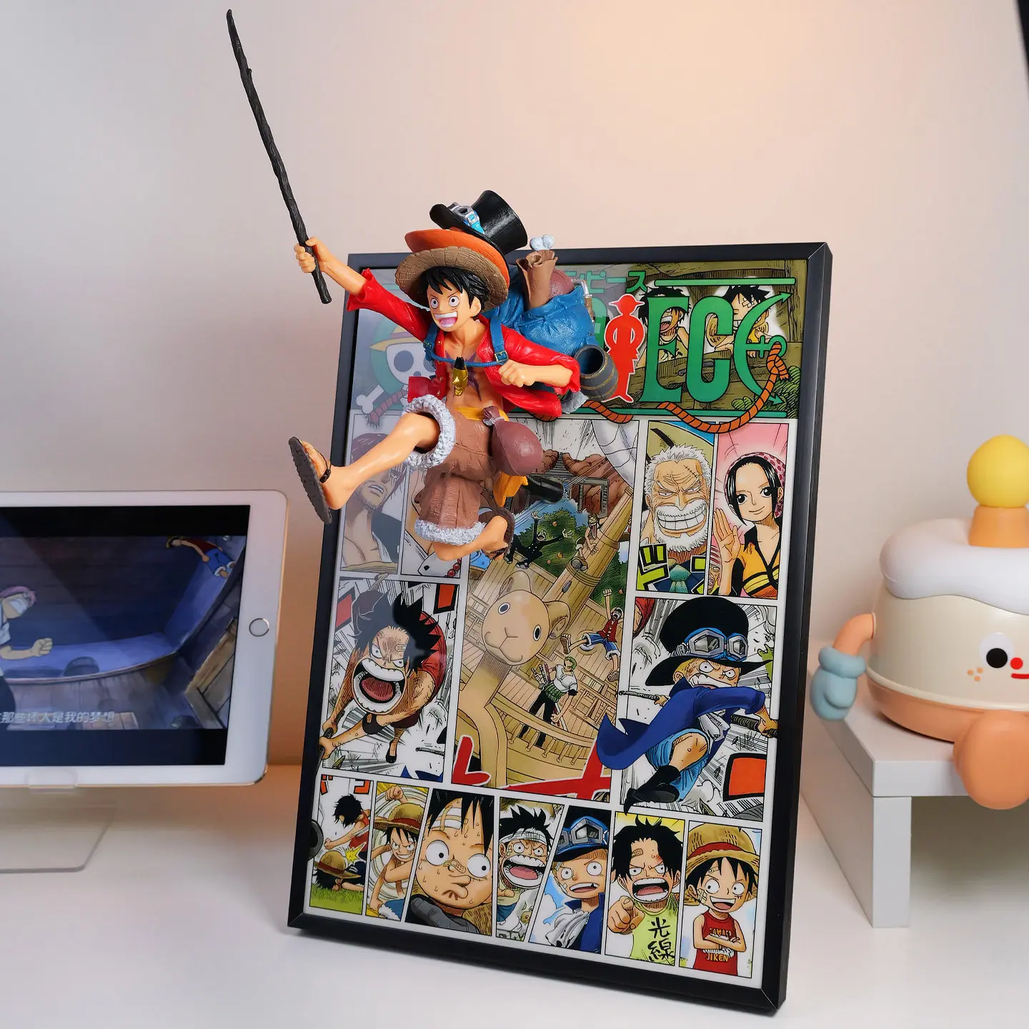 

One Piece ASL Luffy 3D Stereoscopic Comic Frame Figure Desktop Decoration Anime Collectible Birthday Gift For Anime Fans