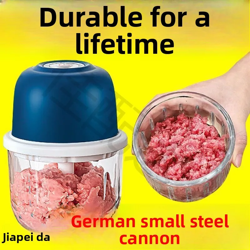 Electric garlic masher for mashing garlic and chili, household automatic meat grinder for kitchen use