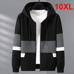 Zip Up Hoodie Men Spring Autumn Zipper Hoodies Plus Size 10XL Fashion Patchwork Jackets Male