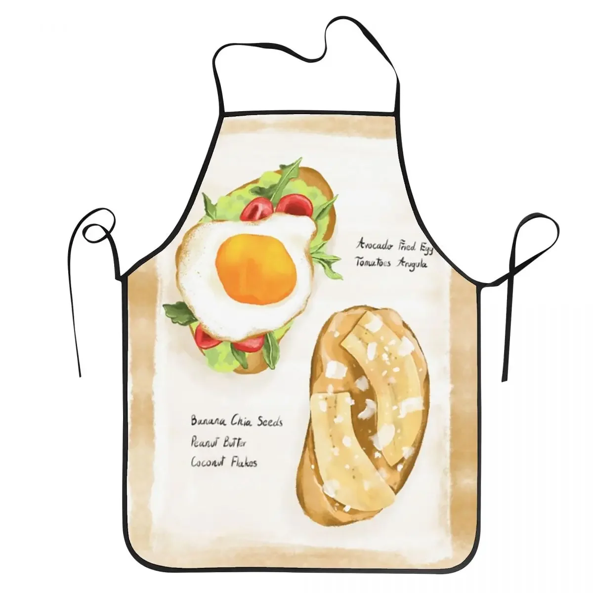 

Breakfast Avocado With Egg And Banana Peanut Butter Sandwich Apron Chef Cooking Cuisine Tablier Bib Kitchen Pinafore Women Men