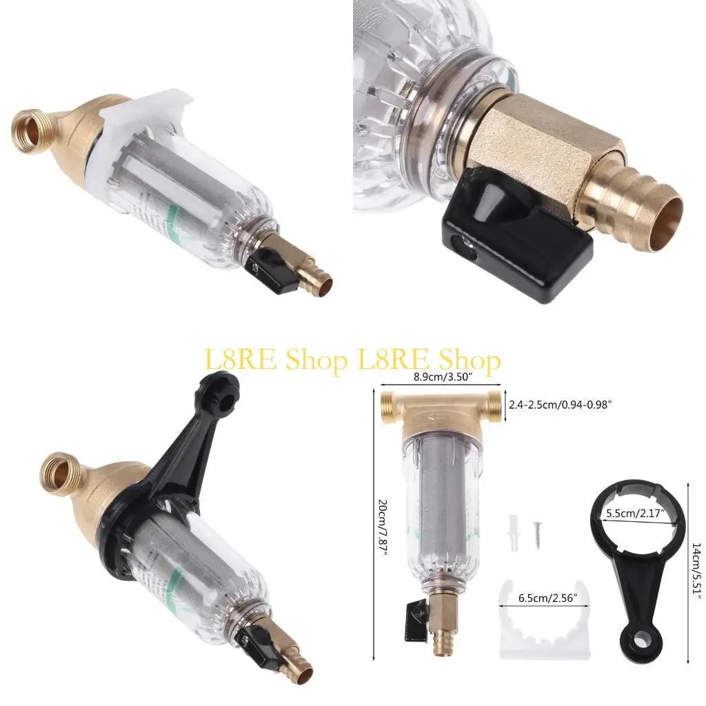 L8RE 6 баллов передний очиститель Медный свинцовый фильтр для воды Домашняя пыль нержавеющая сетка