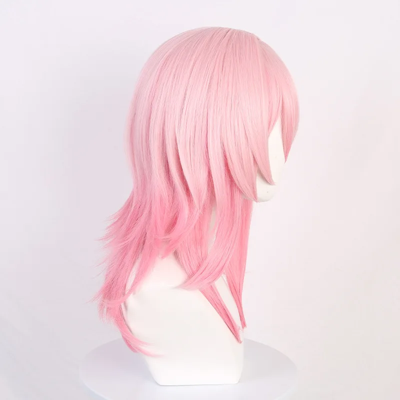 Bh3 7 de março peruca cosplay estrela ferroviário simulação couro cabeludo camadas gradiente rosa