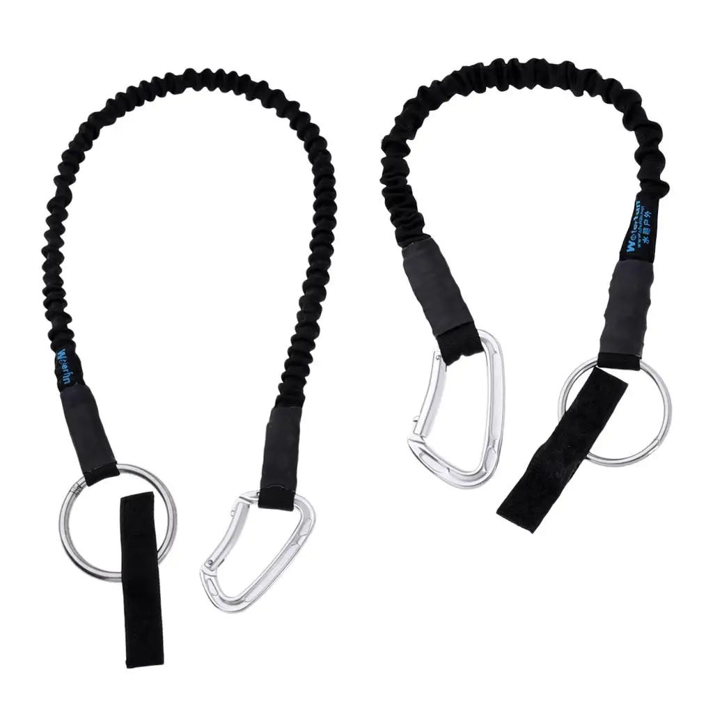 Safety Lanyard with Double Snap Hook Connectors Shock Absorbing Rope Webbing Rescue Equipment for Construction Roofing Camping