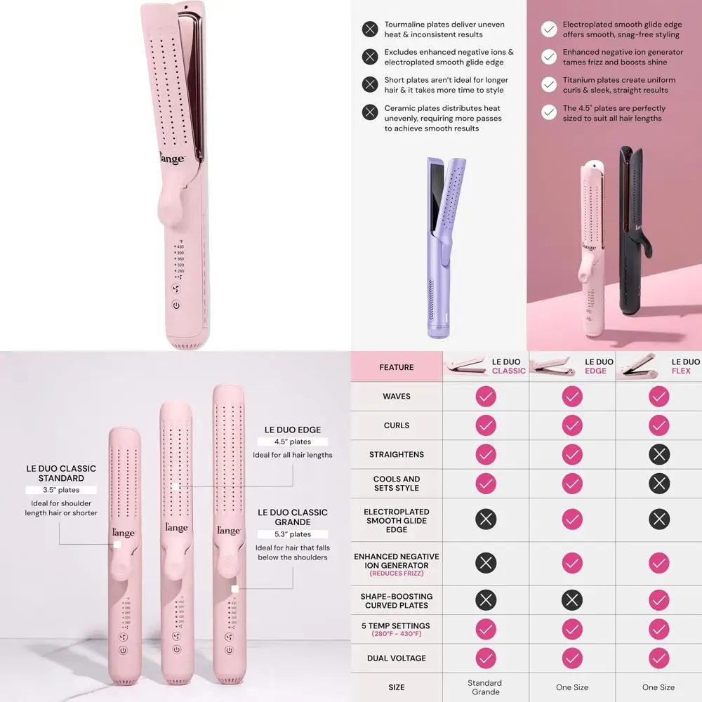 

360 ° Утюжок для выпрямления и завивки волос Airflow 2-в-1 с титановыми пластинами и закругленными краями