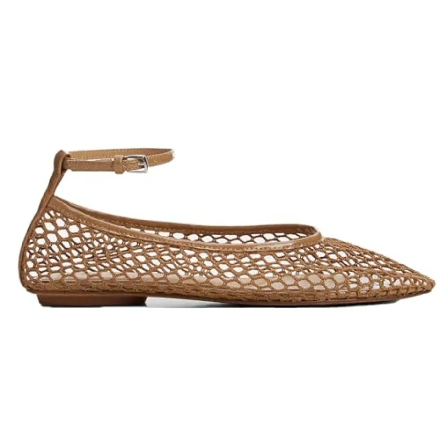 

Molozoey Mesh Ankle Strap Flats for Women Round Toe Ballet Flats Shoes, Casual Mary Jane Flats Comfortable Daily Dress Shoes