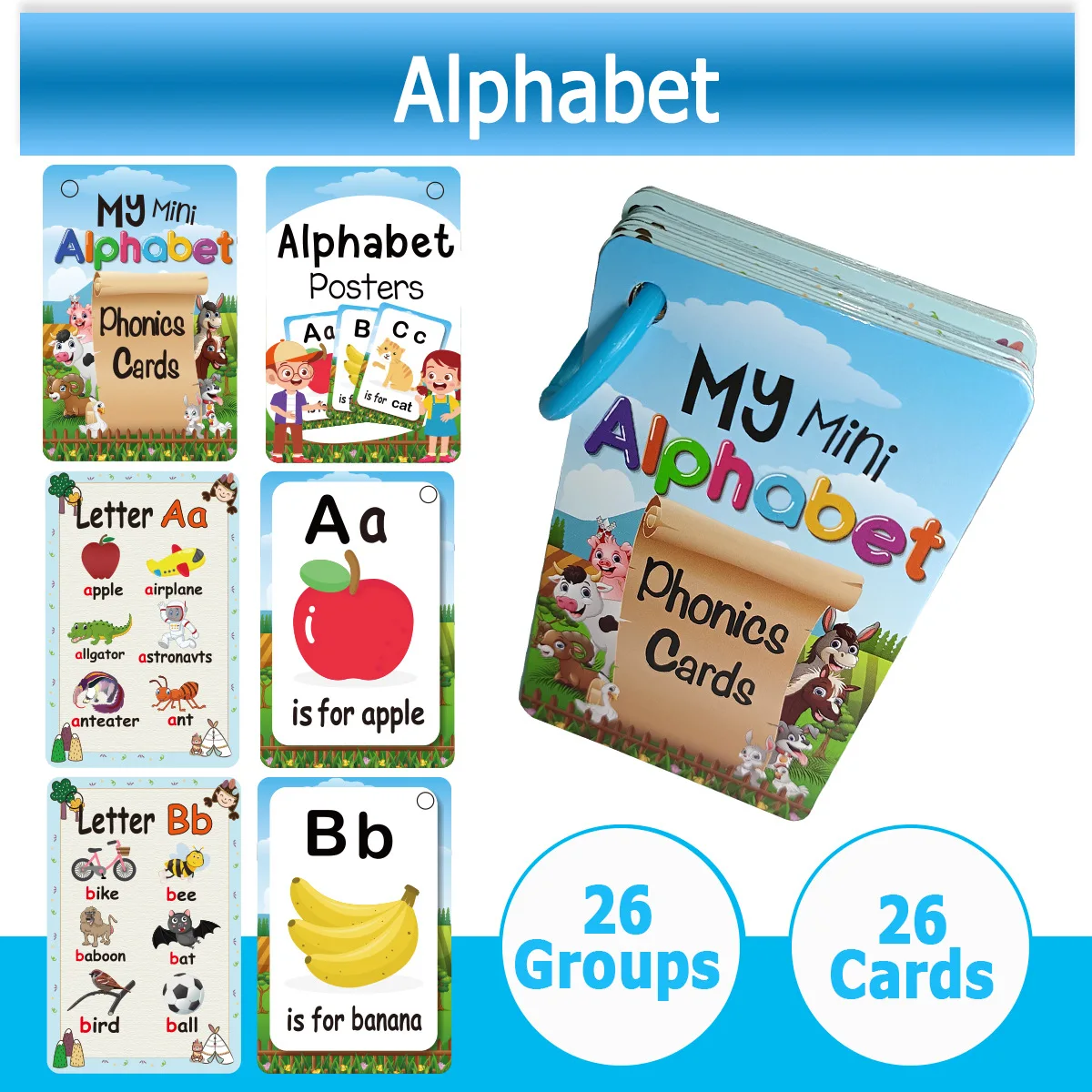 27 enlightenment English  cards, educational and waterproof children's early education learning and cognition cards