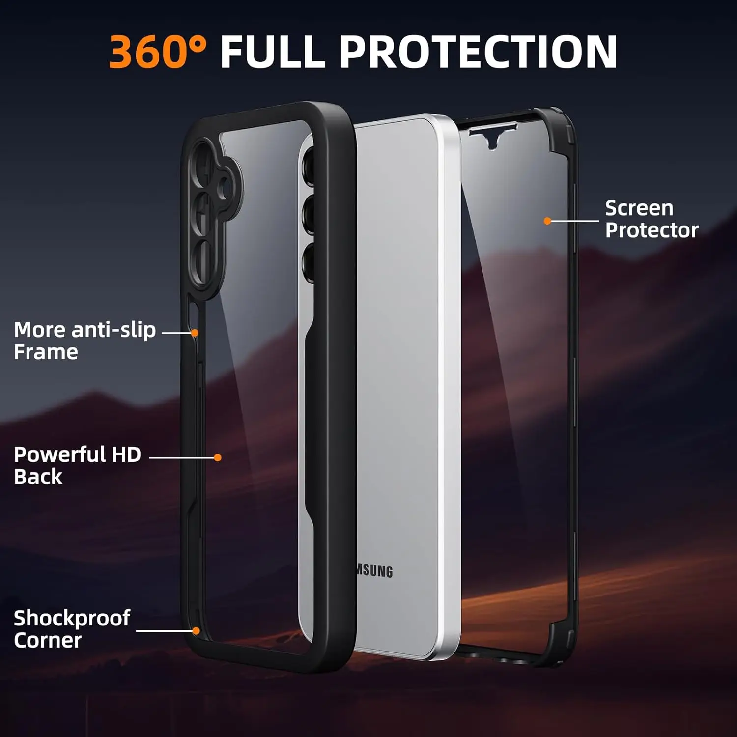 Full Body Protection Case for Samsung Galaxy A57 A37 A27 A17 5G A56 A36 A26 A16 5G A55 A35 A25 Protective Cover Funda Coque Capa