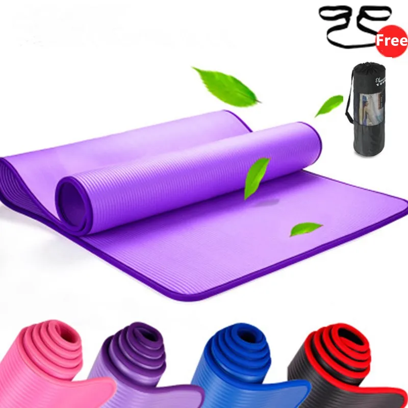 10mm Non-Slip Yoga Mat 183cm*61cm Thickened NBR Gym Mats Sports Indoor Fitness Pilates Yoga Pads