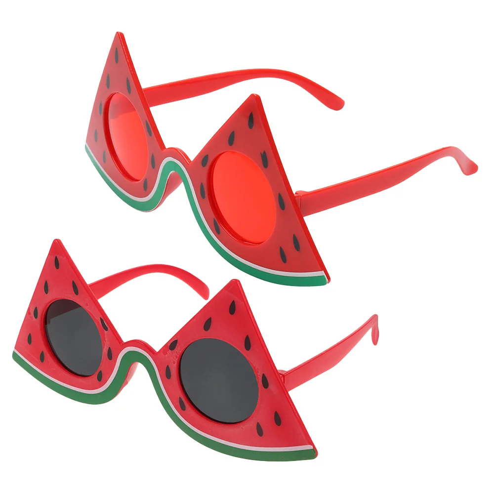 2 occhiali da sole per feste con anguria, occhiali da sole riutilizzabili a forma di frutta per adulti, eventi festivi per picnic sulla spiaggia estiva