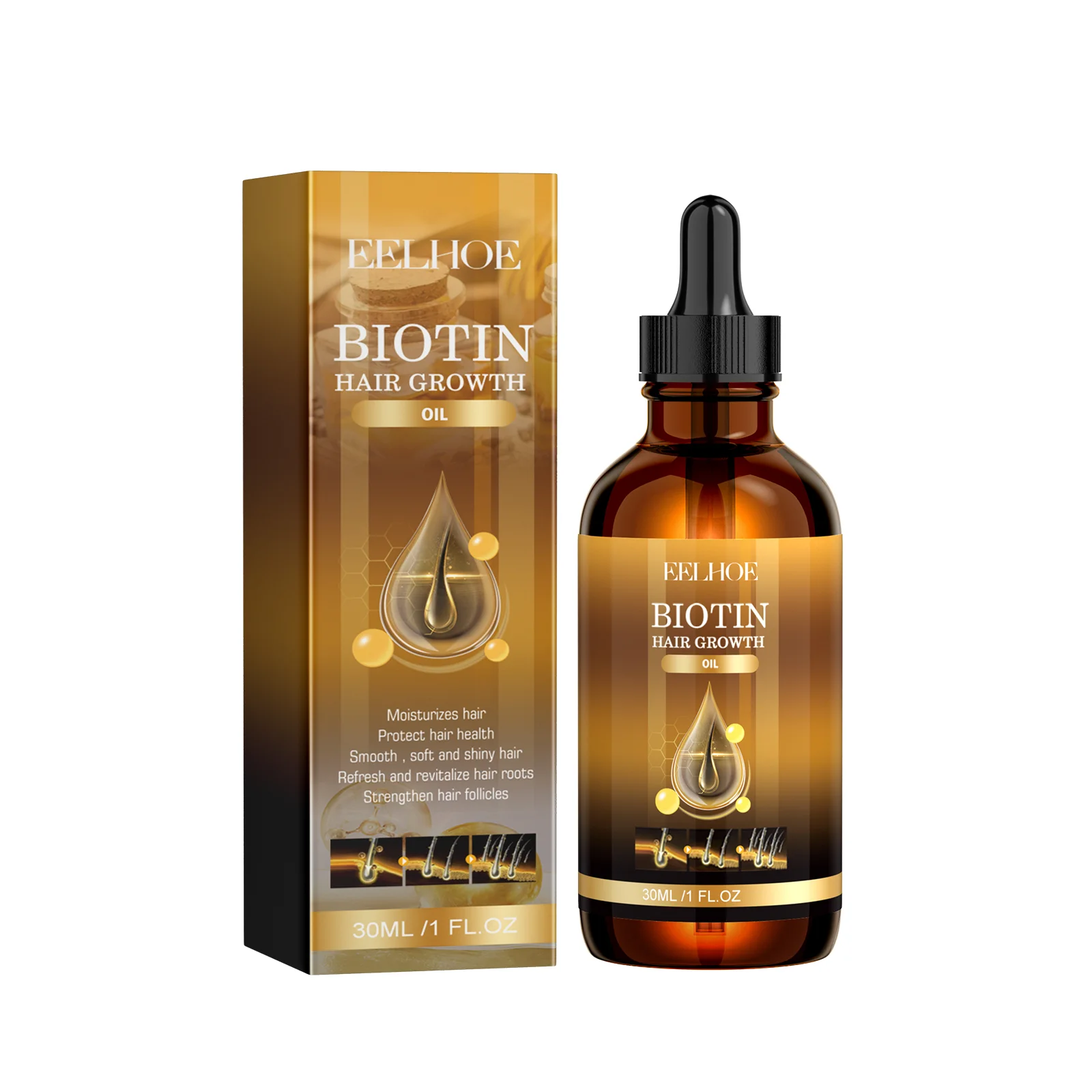 

Эфирное масло для волос EELHOE Biotin, глубоко увлажняет и улучшает массаж кожи головы, мягкое эфирное масло для волос, 2 шт.