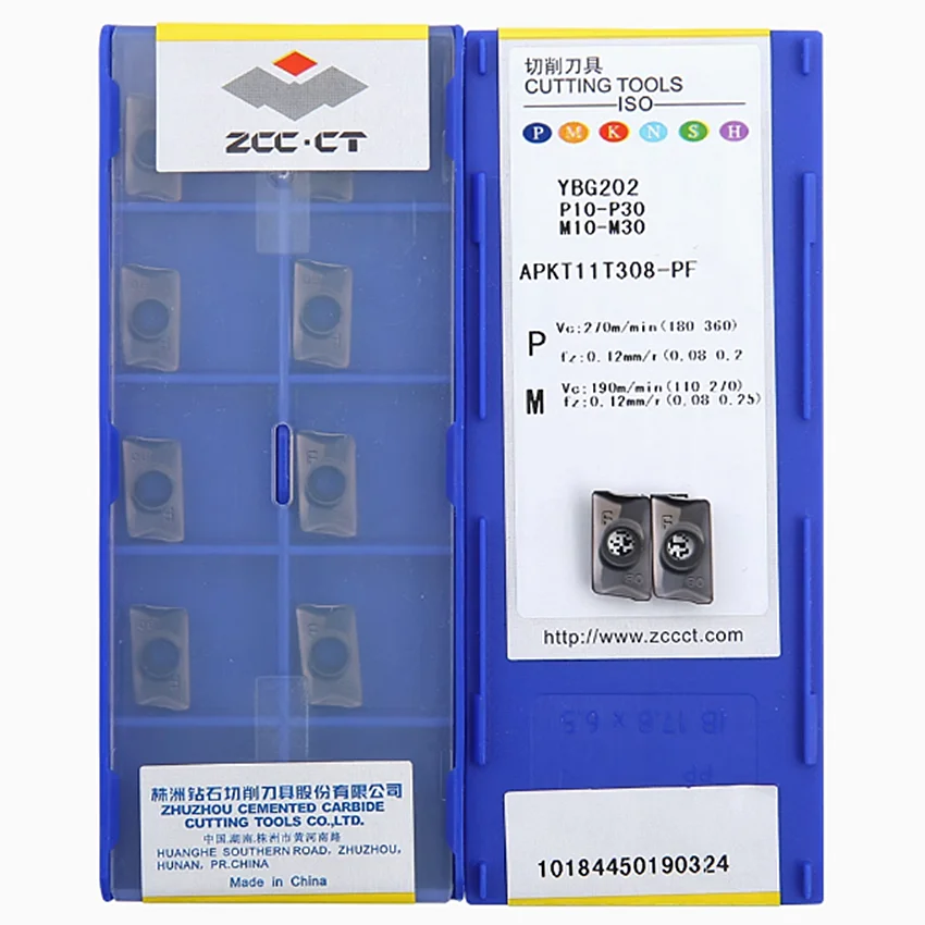 

APKT11T304-PF YBG202/APKT11T308-PF YBG202 ZCC.CT CNC carbide insert Milling inserts Used for Steel, Stainless steel 10pcs/box