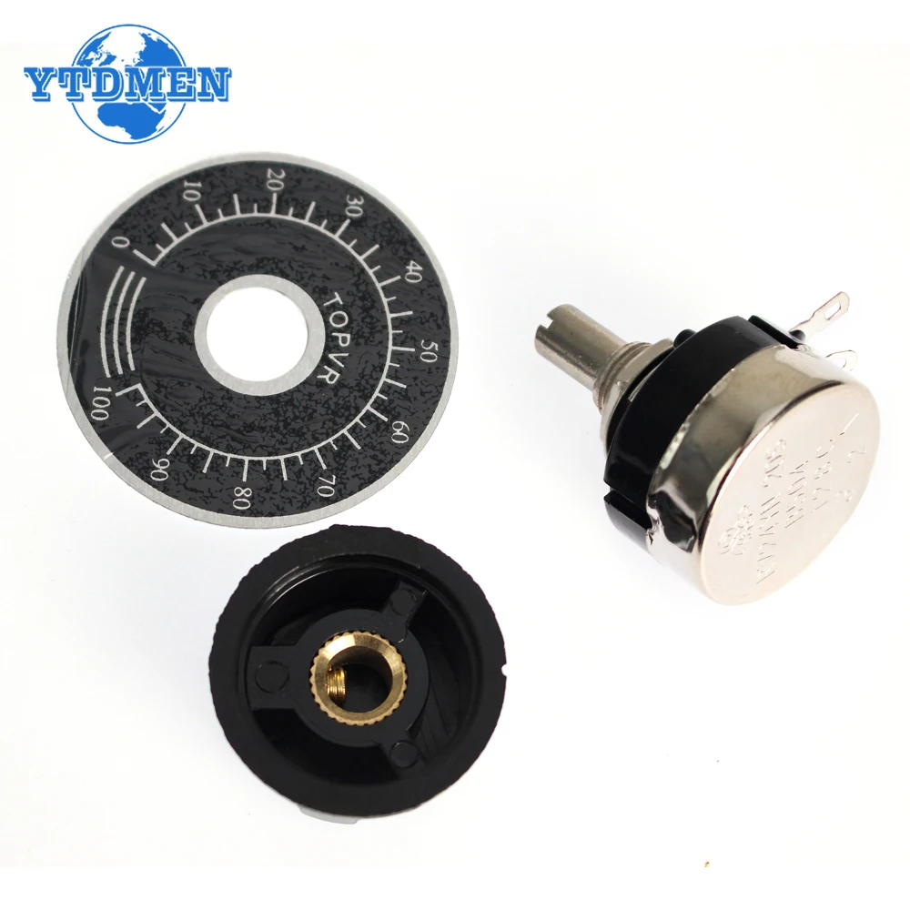 1Set RV24YN20S Carbon Film Potentiometer 5K 10K 100K 500K Ohm Single Rotary Taper B103 B104 B502 B504 with A03 Knob with Dial