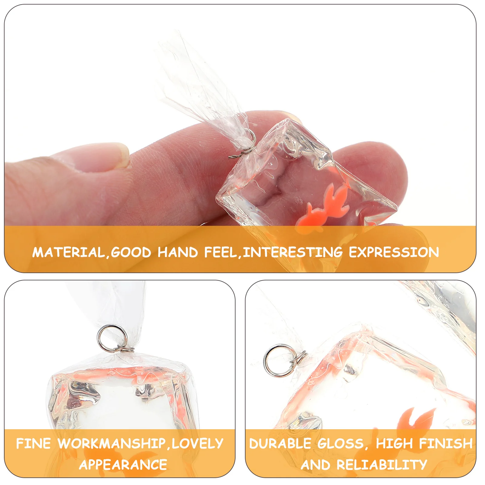

10 Pcs Goldfish Hanging Decoration DIY Charms for Crafts Keychain Making Phone Case Jewelry Supplies Sea Theme Resin Shaped