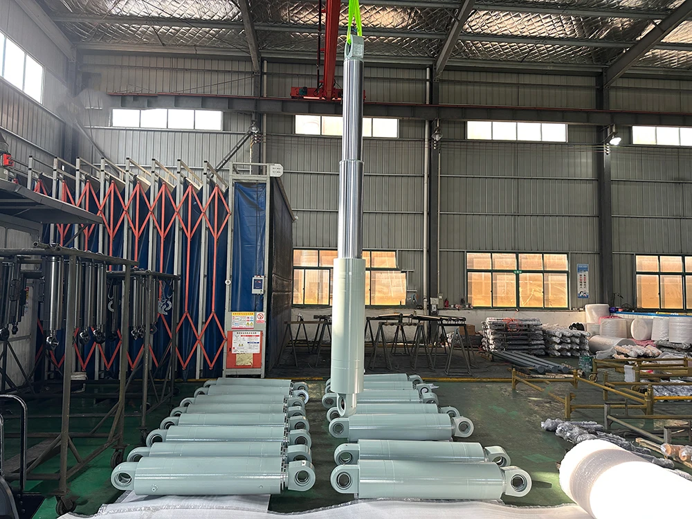 for High Sealing Performance Horizontal Pushing Hydraulic Cylinder Multistage Double Action with Hard Chrome Plated Piston Rod