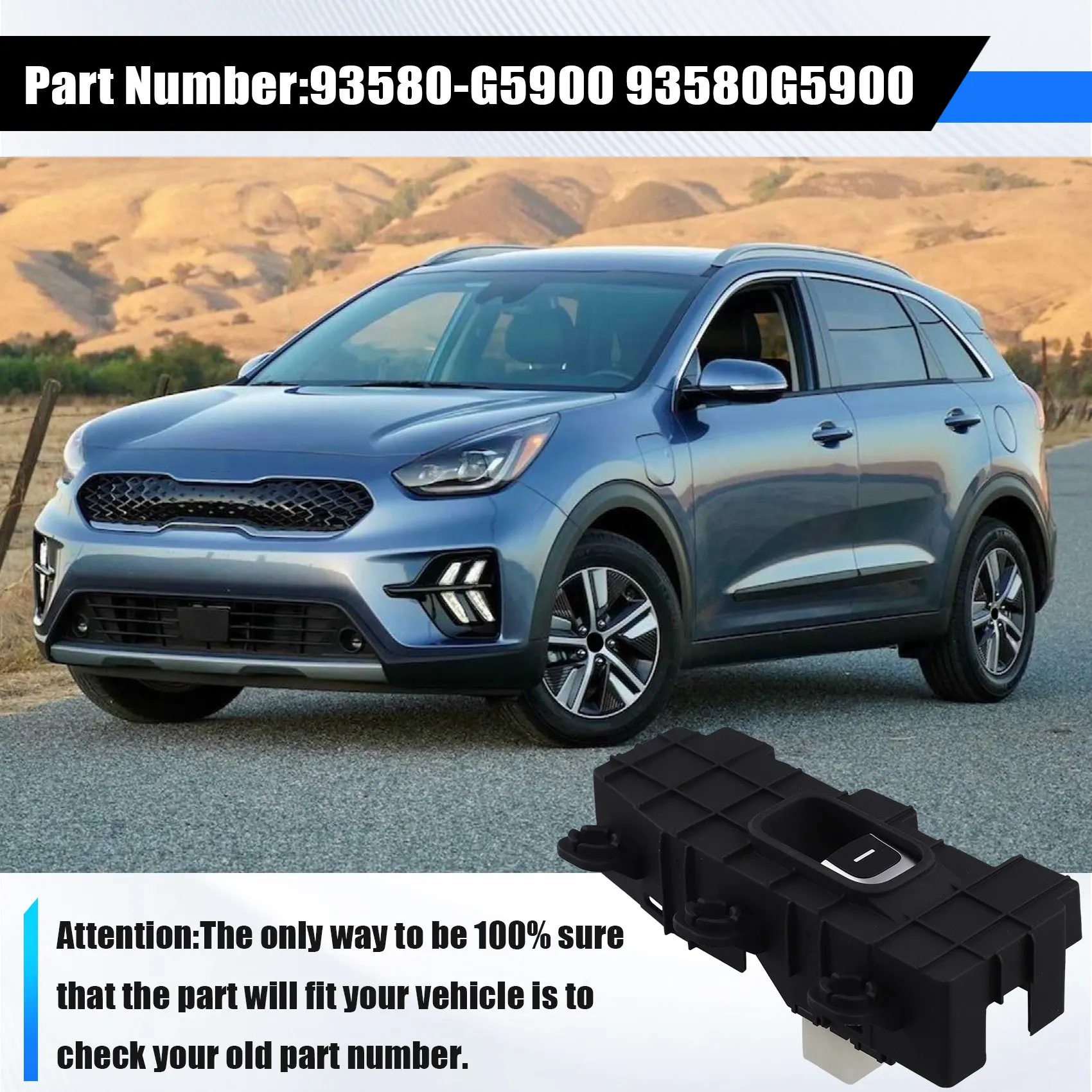 

A05U-For Kia Niro 2017-2020 Car REAR Left Driver Side Power Window Switch 93580-G5900