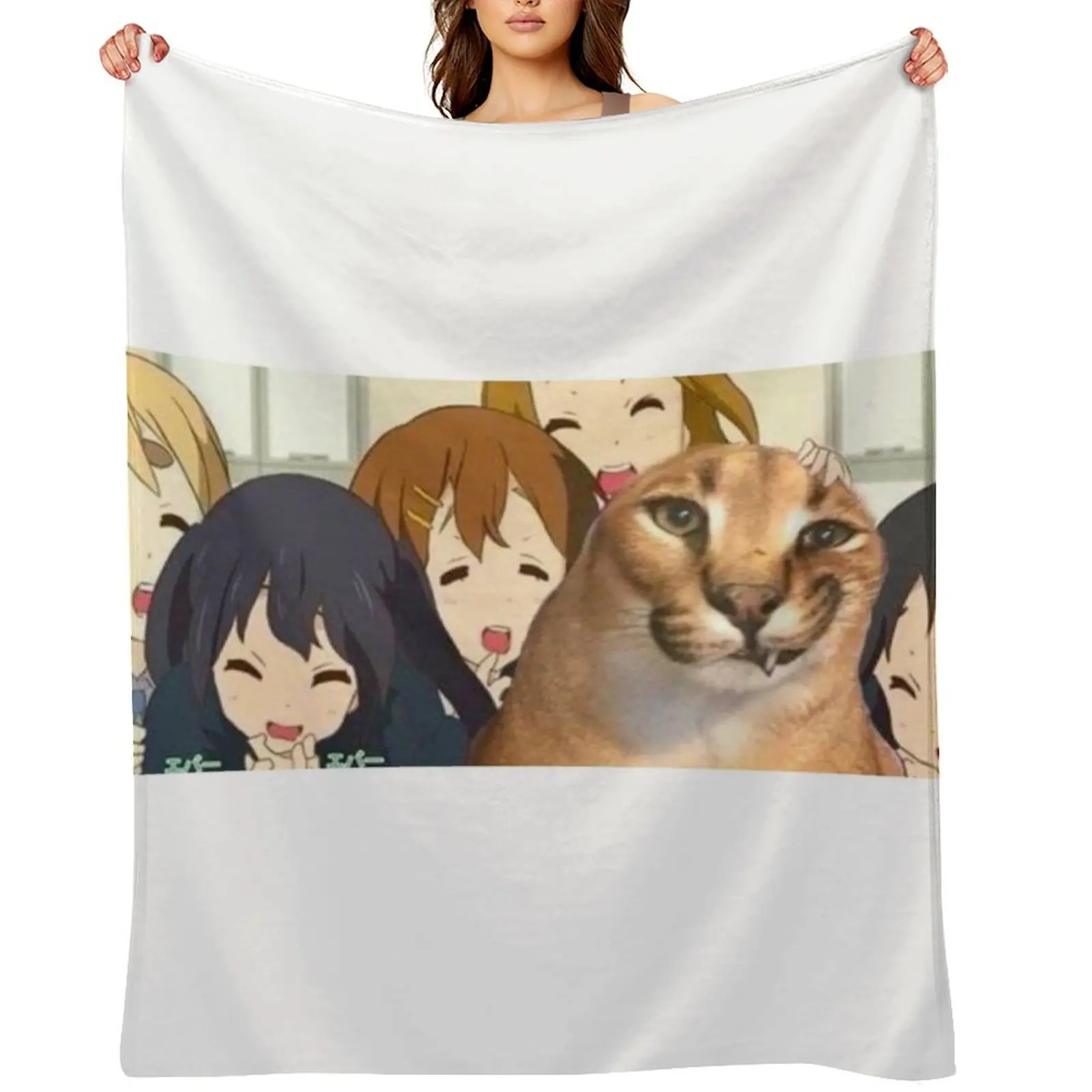 

big floppa and anime girls Throw Blanket Luxury St christmas decoration Soft Bed Blankets