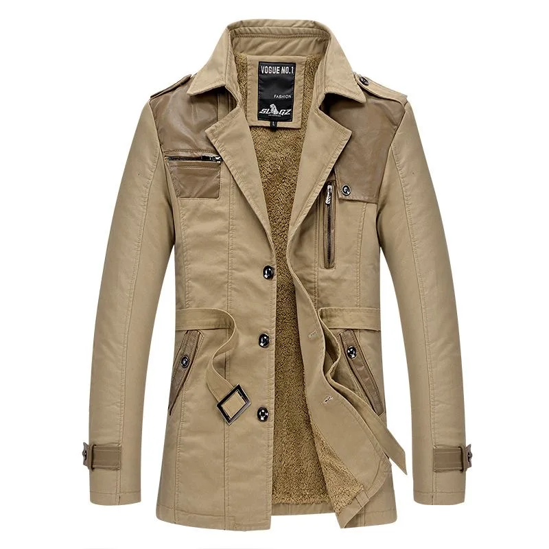 Autumn and Winter New Fashionable Plush Thick Warm Long Jacket for Men's Casual Loose Sports Large Size High end Jacket L-4XL