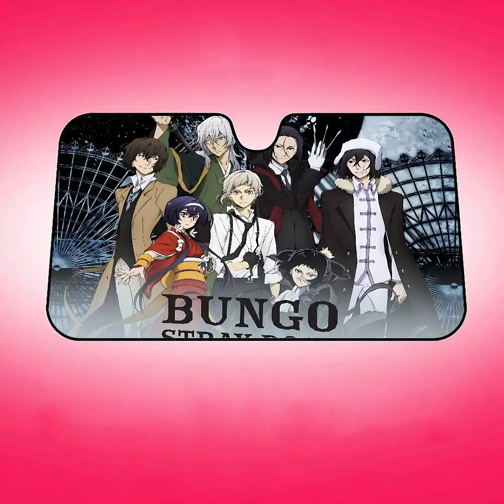 أنيمي B-Bungo S-Stray D-Dogs سيارة الشمس الظل نافذة أمامية ظلة لمعظم سيارات السيدان SUV كتل ماكس الأشعة فوق البنفسجية إبقاء سيارتك باردة