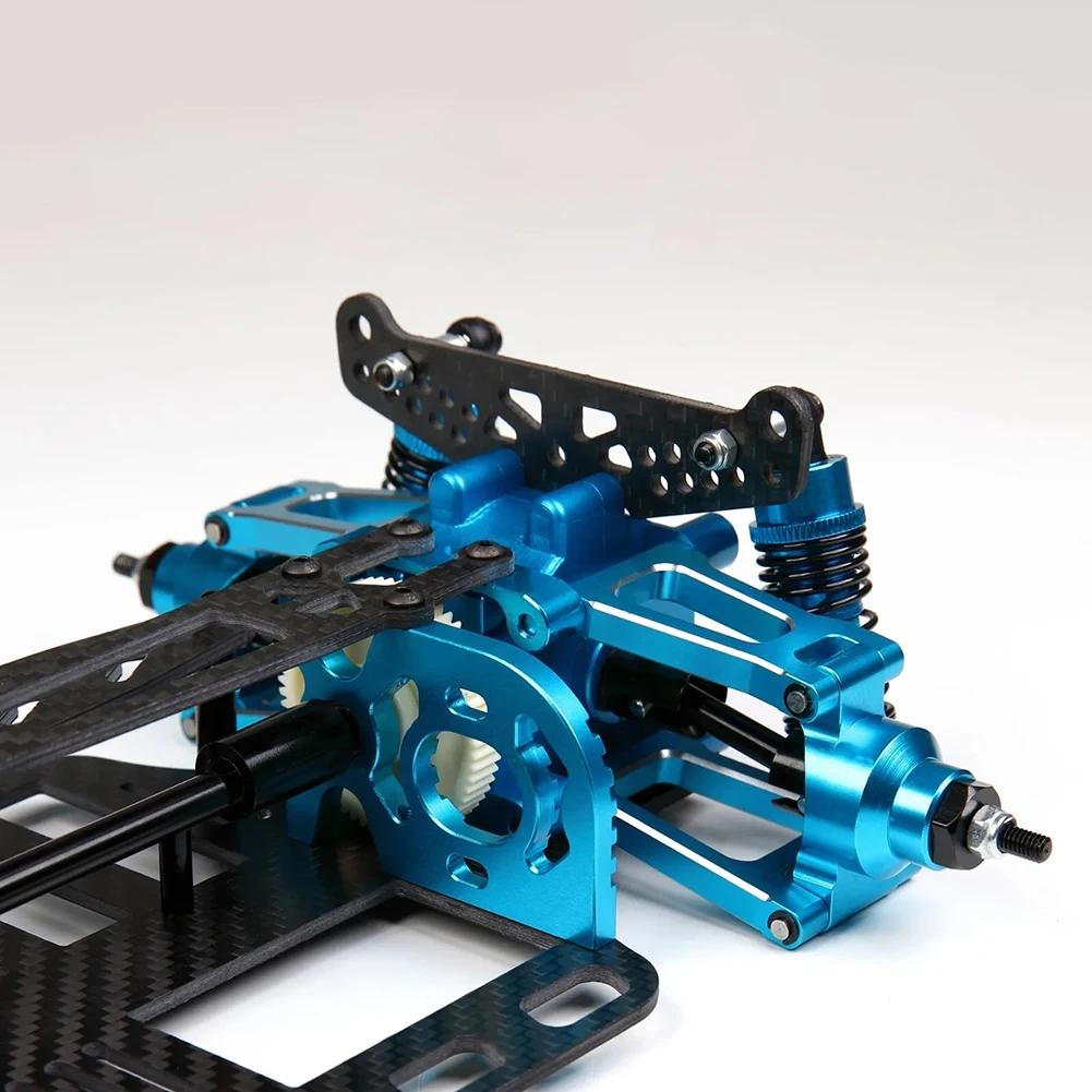 Aluminiowy element do modernizacji podwozia z ramą węglową do samochodu RC 1:10 TT01 Tamiya 1/10