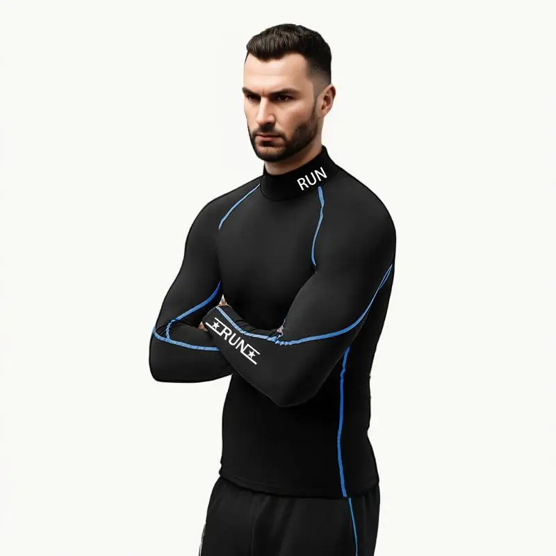 Fitness Undershirt Mens Compression Long Sleeve T Shirt Quick Dry Elastic Running Top Male Sport Wear