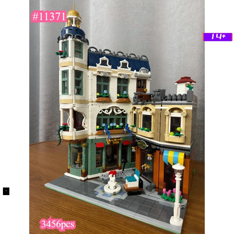 

In stock 2026 New 11371 Modular Building European Shopping Street Blocks City Architecture Brick Model Toy for Kids Adult Gifts