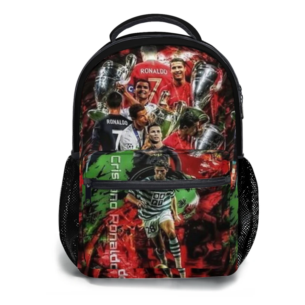 New Fashionable  Cristiano Ronaldo Art Posters Backpack Bag Large Capacity Trendy Book Bag Multi-pockets Adjustable 17inch