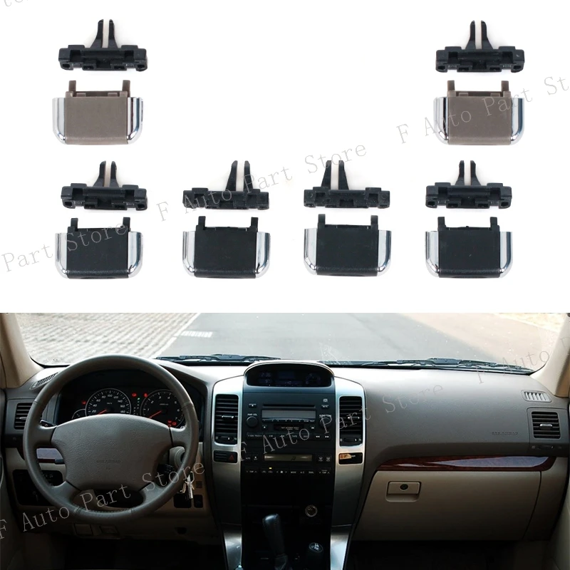 Painel frontal Tomada de Ar Condicionado, A/C Ar Condicionado Vents Tab Clip, Toyota Land Cruiser Prado 120 LC120 2003-2009