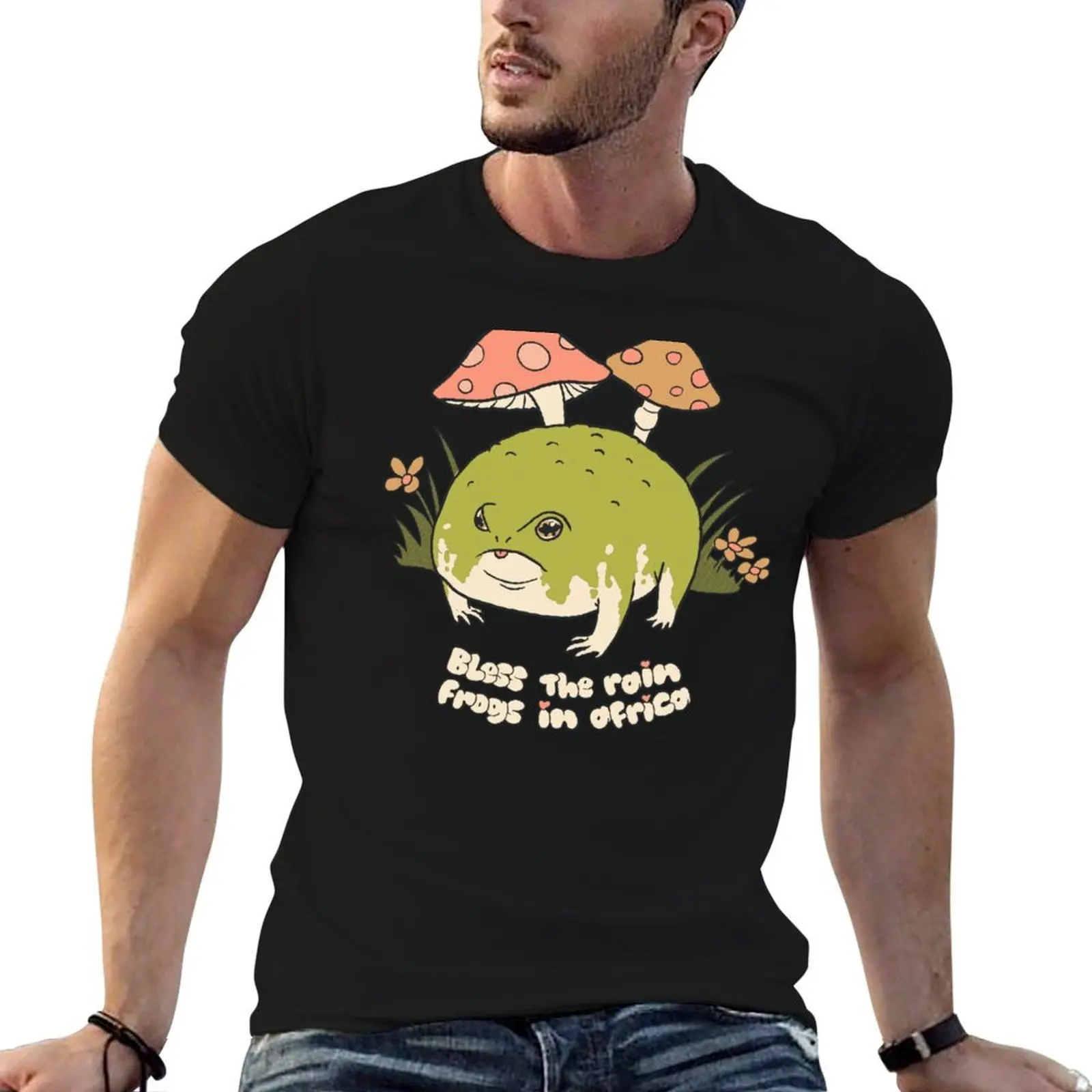 

Bless The Rain Frogs T-Shirt t shirt man plain t shirt custom print t shirt men 100% cotton luxury brand T-shirt