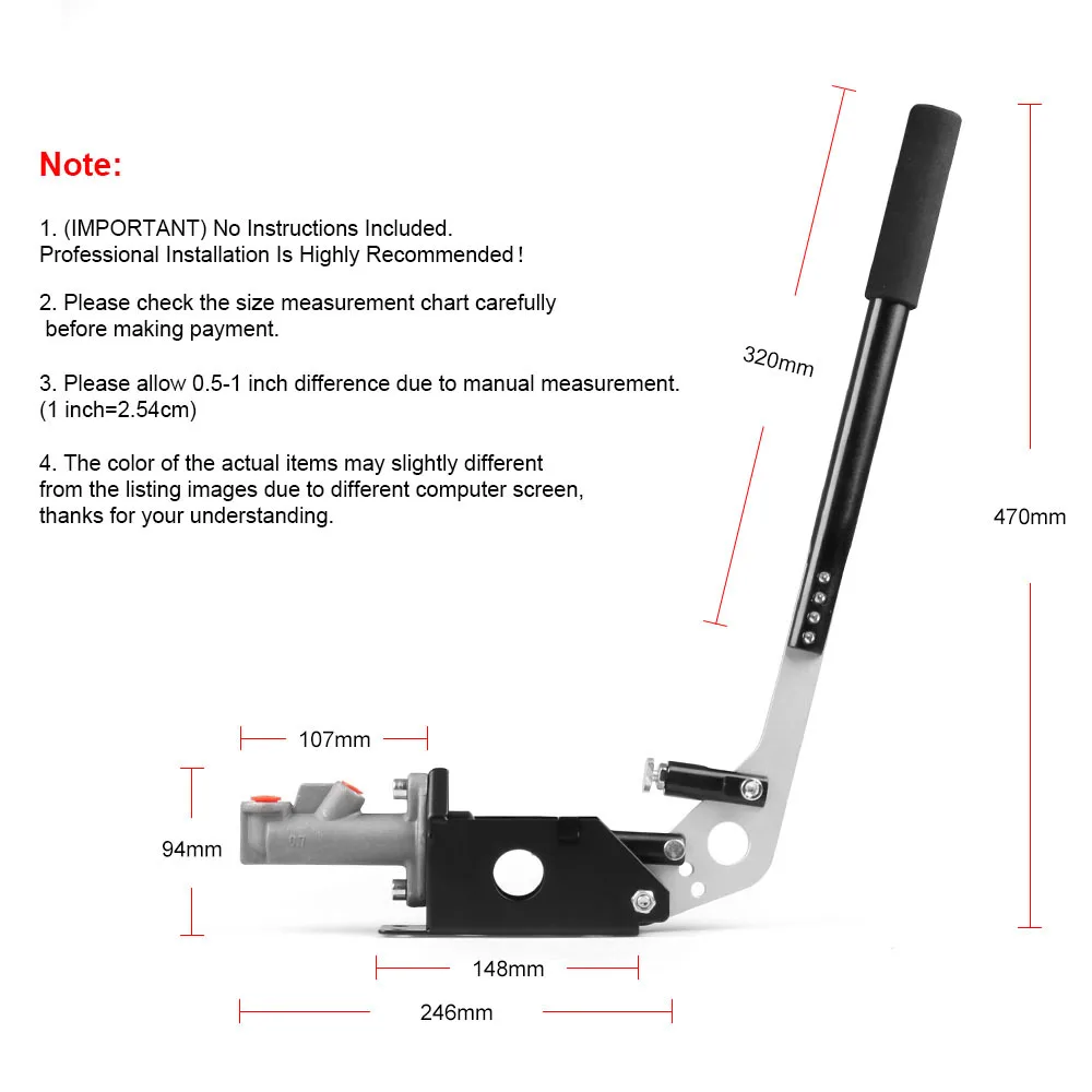 Racing Parking Handbrake Lever Gear Long Section Universal Hand Brake Aluminum Hydraulic Drift E Brake