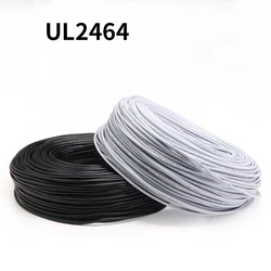 50mters Sheathed Wire Cable 28awg 26AWG Copper Signal Cable 2 Core Soft Electronic Audio Wire UL2464 2pin Black/ White color