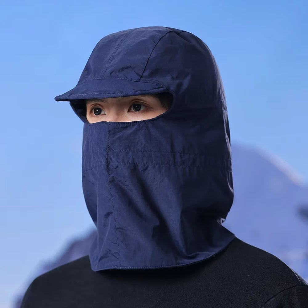 Winterfietshoeden Warme hoes Uit één geïntegreerde hoodie Gezichtsmasker Caps Verstelbare waterdichte winddichte hoed Gelaatsscherm Nekbeschermer