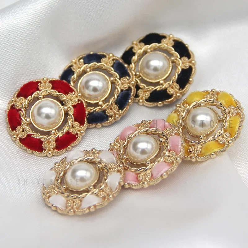 25mm Large Court Vintage Luxury Women\'s Coat Pearl Buttons For Sewing Retro Blazer Suit Dress Big Handmade DIY Crafts Wholesale